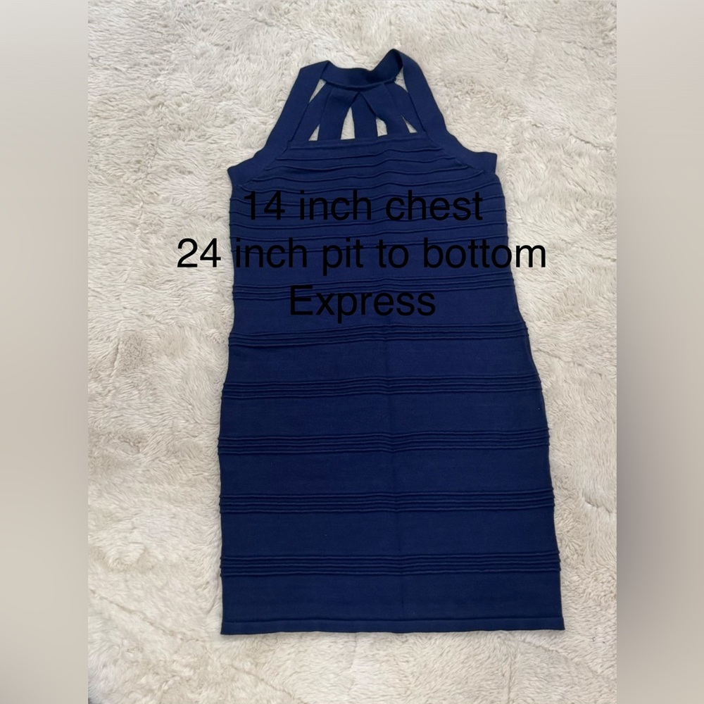 Express Deep Blue Strappy Mini Dress